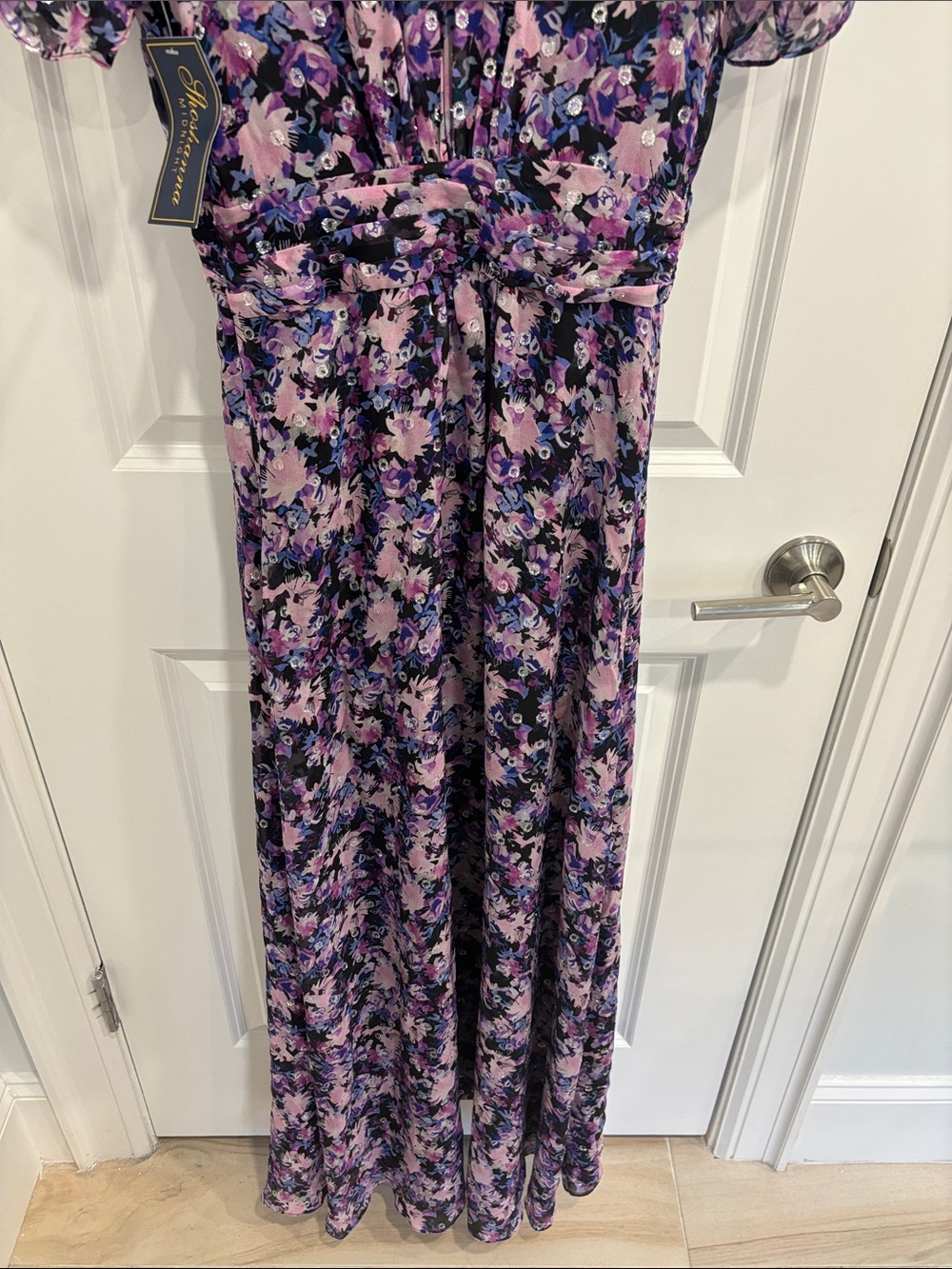 NWT- Shoshanna Marella Petitier Purple Floral Dress size 2 - Picture 11 of 12